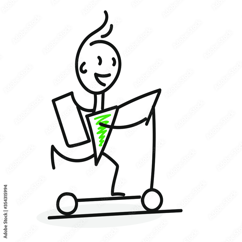 The concept of online delivery of goods to your home and office. Pizza delivery. Scooter and courier. Doodle. Vector illustration The concept of online delivery of goods to your home and office. Pizza delivery. Scooter and courier. Doodle. Vector illustration