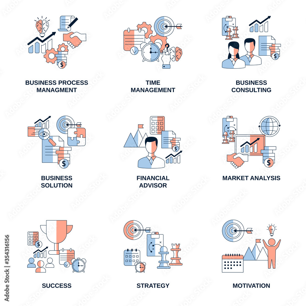 Set of business vector icons.