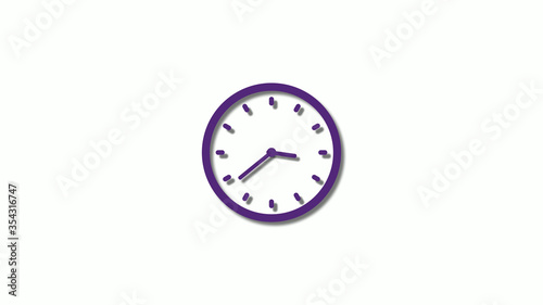 New purple dark 3d clock icon,Amazing clock animation icon,counting down clock icon