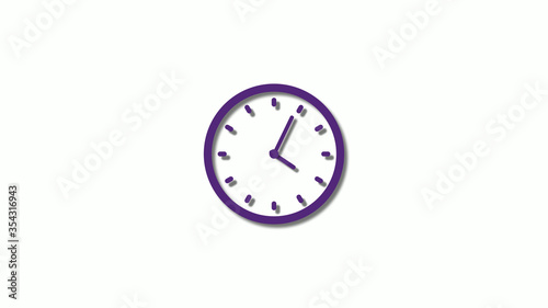 New purple dark 3d clock icon,Amazing clock animation icon,counting down clock icon