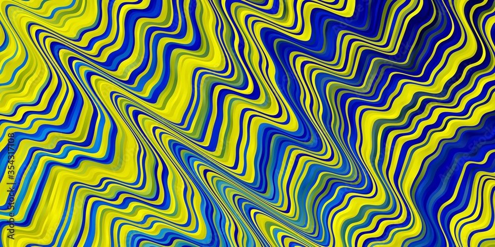Light Blue, Yellow vector layout with wry lines. Illustration in abstract style with gradient curved. Best design for your ad, poster, banner. Light Blue, Yellow vector layout with wry lines. Illustration in abstract style with gradient curved. Best design for your ad, poster, banner.