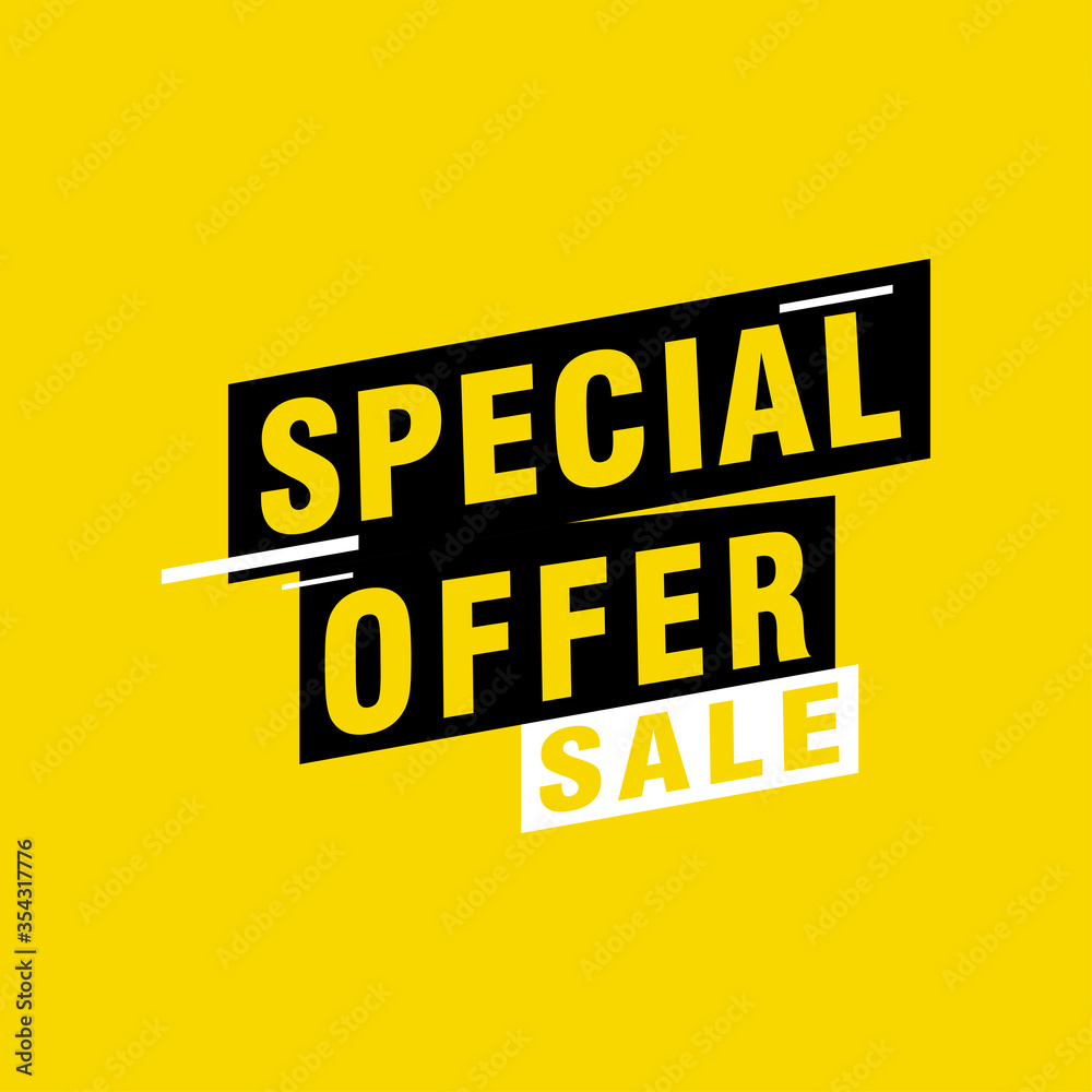 Special offer vector ribbon design template. Banner sale tag. Market special offer discount label Special offer vector ribbon design template. Banner sale tag. Market special offer discount label