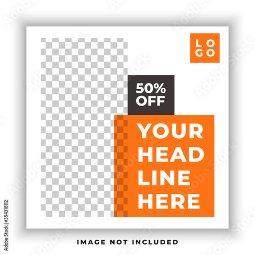 Fashion sale for social media feed template. Social media template vector illustration. Promotion banner template