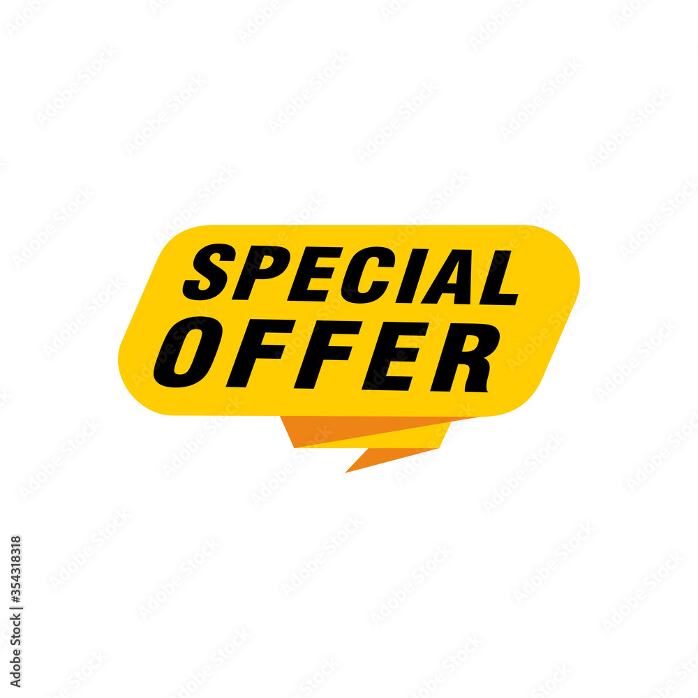 Special offer vector ribbon design template. Banner sale tag. Market special offer discount label Special offer vector ribbon design template. Banner sale tag. Market special offer discount label