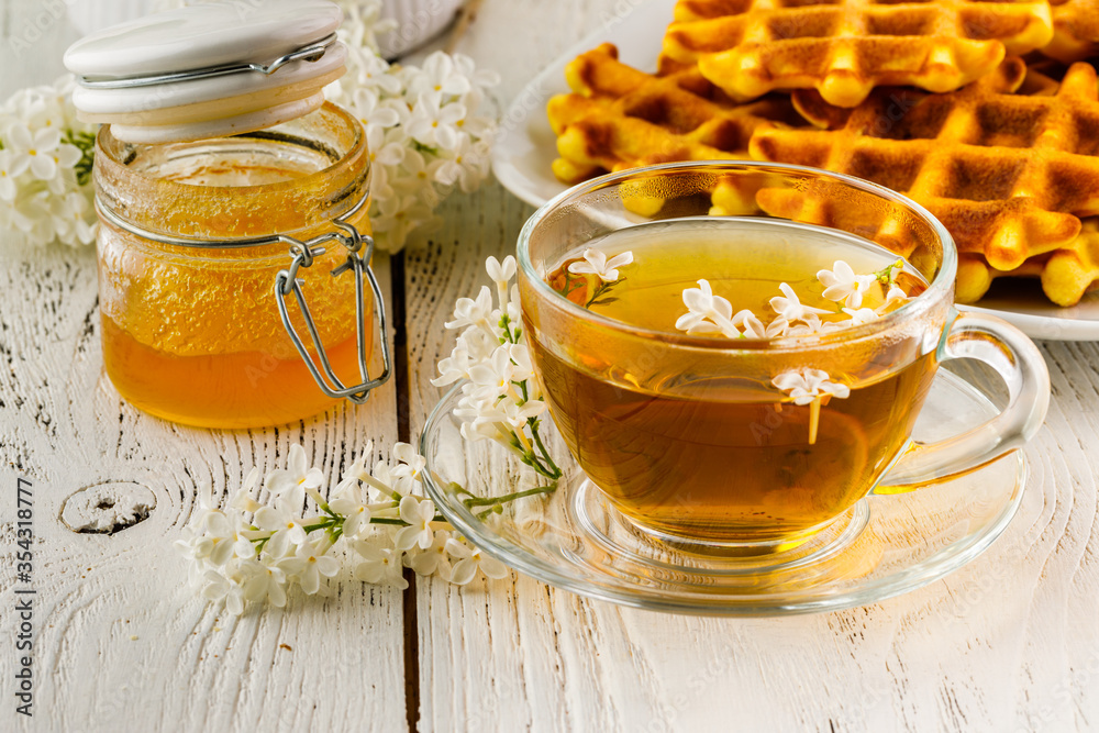 Fresh backed viennese waffers for breakfast at home Fresh backed viennese waffers for breakfast at home