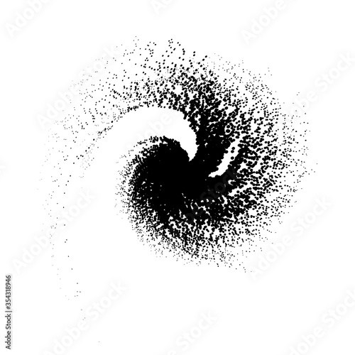 Spiral vector Illustration. Abstract swirl form with dots. Tornado vector illustration. Top view. Spiral background. Business spiral backdrop. Technology design element. Swirl background