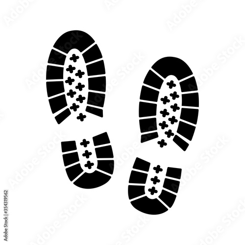 Human footprints icon. Traces of human shoes. Steps. Vector illustration