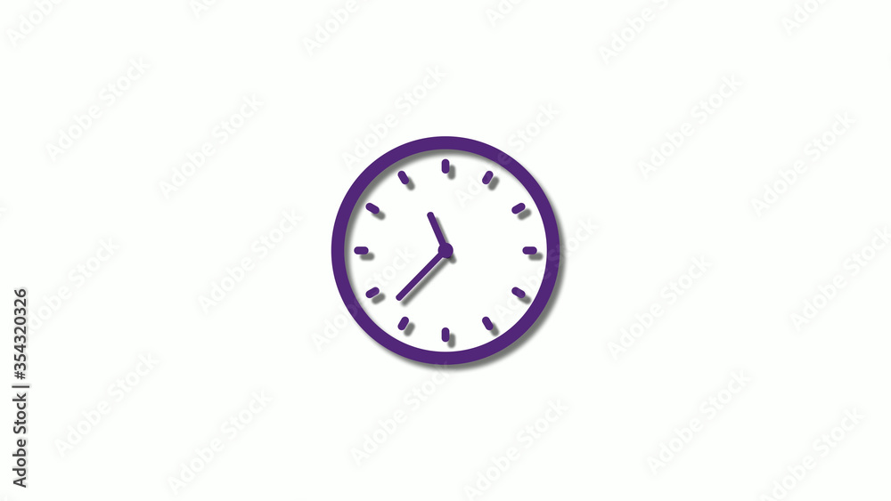 New purple dark 3d clock icon,Amazing clock animation icon,counting down clock icon