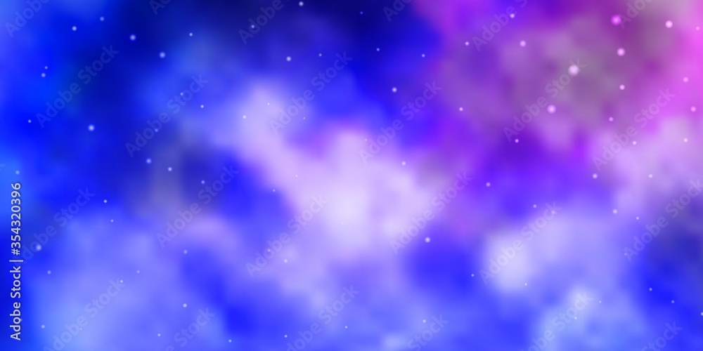 Obraz premium Light Pink, Blue vector template with neon stars. Colorful illustration in abstract style with gradient stars. Pattern for new year ad, booklets.