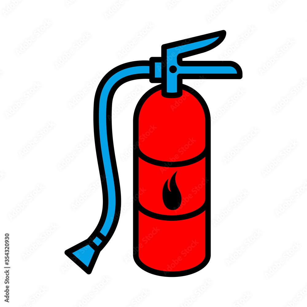Fire extinguisher icon in trendy design