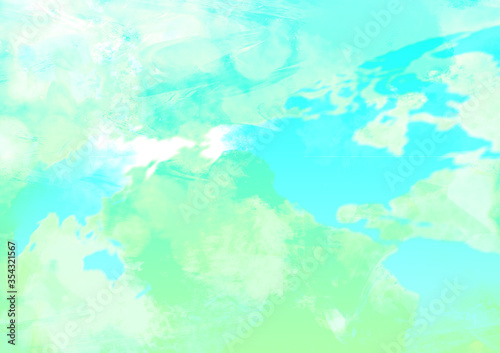 グリーンのグラデーションの世界地図の背景画像