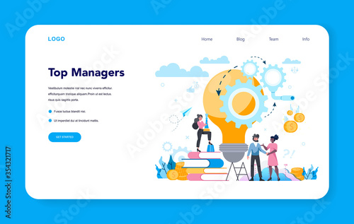 Business top management web banner or landing page. Successful