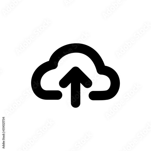 Upload download glyph icon design. Technology file mark vector illustration.