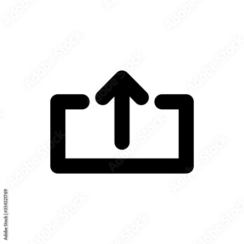 Upload download glyph icon design. Technology file mark vector illustration.