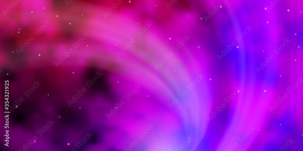 Light Purple vector template with neon stars. Colorful illustration with abstract gradient stars. Theme for cell phones.