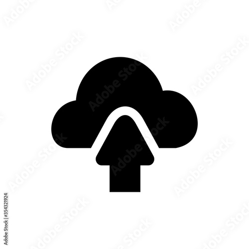 Upload download glyph icon design. Technology file mark vector illustration.