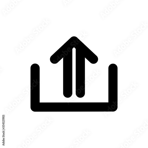 Upload download glyph icon design. Technology file mark vector illustration.