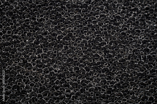 Tableau sur toile banner of macro black polyurethane foam rubber washcloth sponge