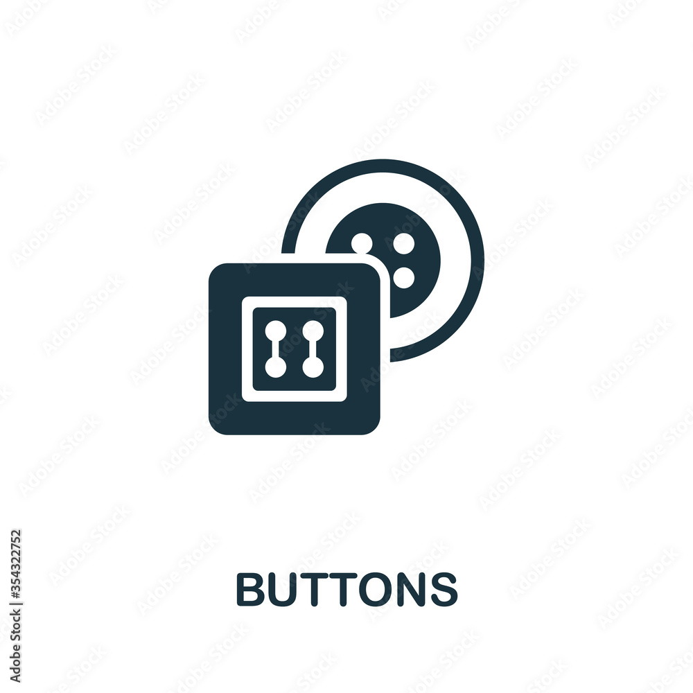 Buttons icon. Simple illustration from sewing equipment collection. Creative Buttons icon for web design, templates, infographics and more Buttons icon. Simple illustration from sewing equipment collection. Creative Buttons icon for web design, templates, infographics and more