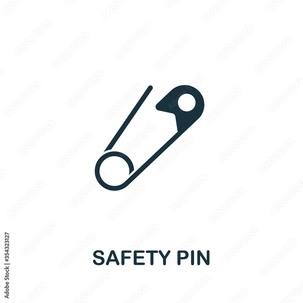 Safety Pin icon. Simple illustration from sewing equipment collection. Creative Safety Pin icon for web design, templates, infographics and more