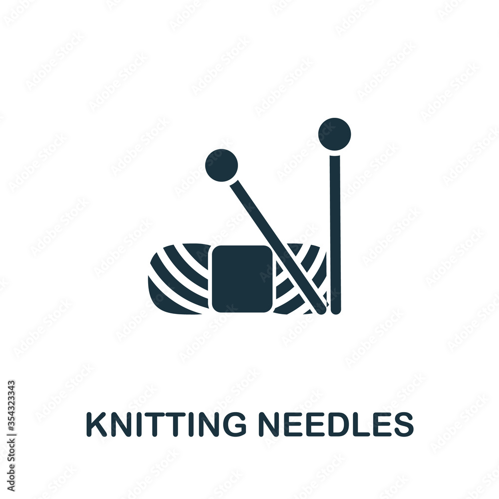 Knitting Needles icon. Simple illustration from sewing equipment collection. Creative Knitting Needles icon for web design, templates, infographics and more Knitting Needles icon. Simple illustration from sewing equipment collection. Creative Knitting Needles icon for web design, templates, infographics and more