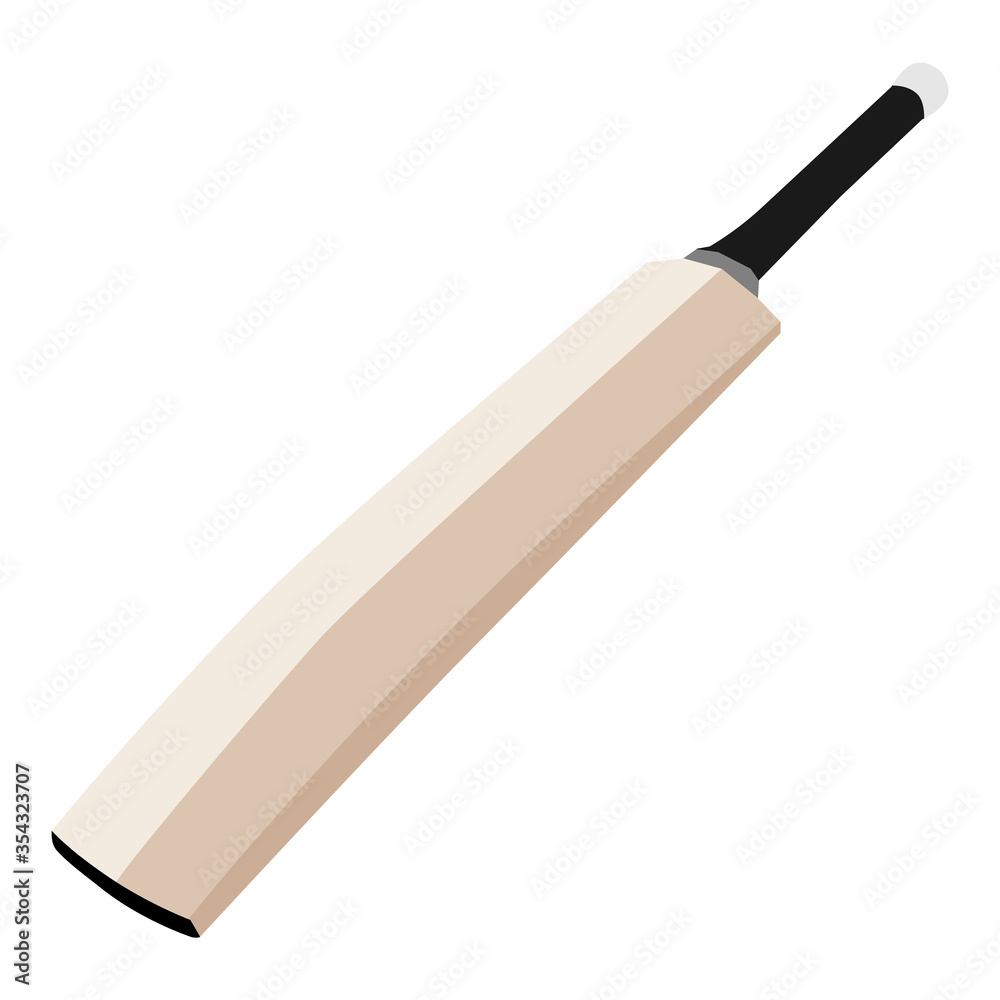 Cricket bat isolated on white isometric view vector Cricket bat isolated on white isometric view vector