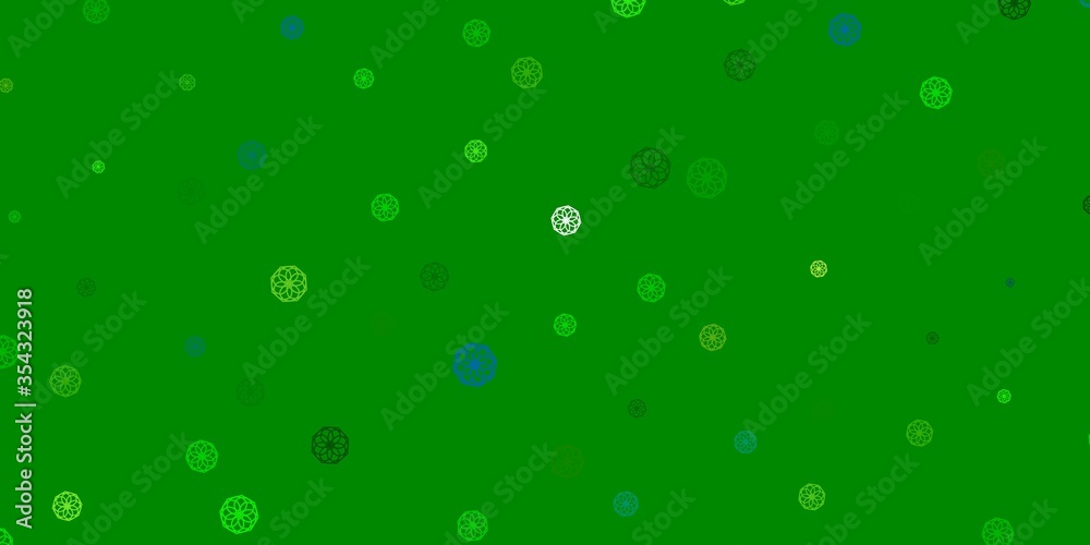 Light Blue, Yellow vector doodle background with flowers. Light Blue, Yellow vector doodle background with flowers.
