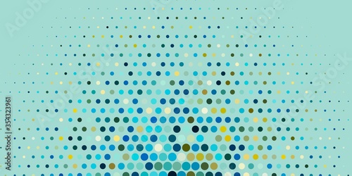 Light Blue, Yellow vector background with bubbles. Abstract decorative design in gradient style with bubbles. Pattern for websites.