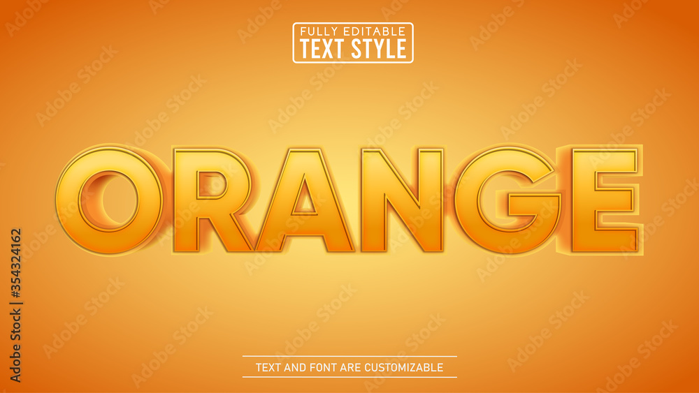 3D Modern Bold Orange Editable Text Effect