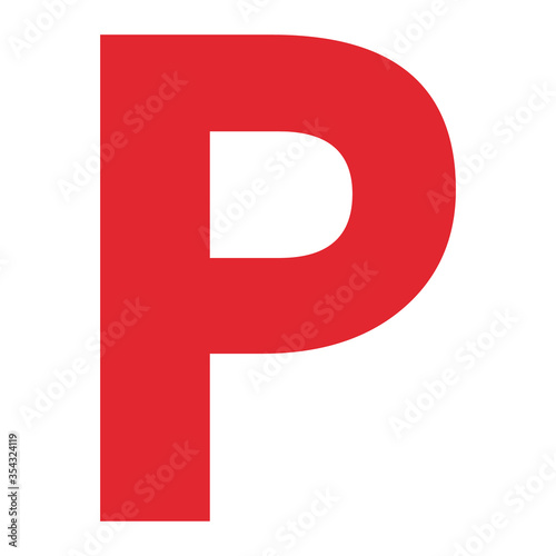 Probationary driver P sign vector. New driver