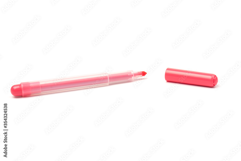 Pink marker pen on isolated background with clipping path. Vivid highlighter and blank space for your design or montage. Pink marker pen on isolated background with clipping path. Vivid highlighter and blank space for your design or montage.