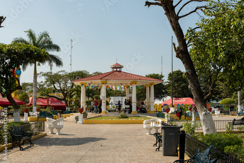 A beautifully decorated town square - Celestun, Mexico (Wallpaper)

