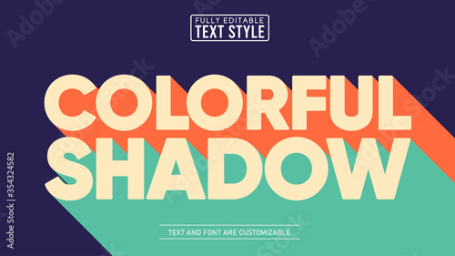 Retro Colorful Long Shadow Editable Text Effect photo