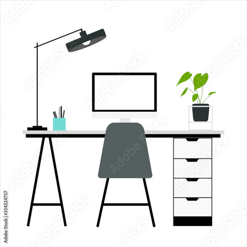 interior workspace room desk job