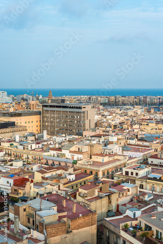 Barcelona from Santa Maria del Pi church, Spain