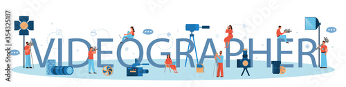 Video production or videographer typographic header concept. Movie