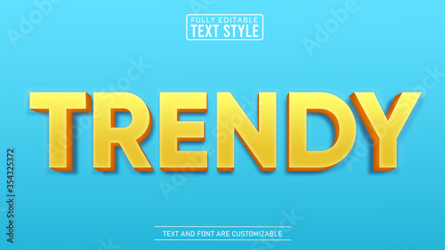 3D Yellow Trendy Editable Text Effect