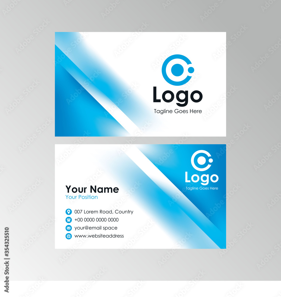 abstract fresh blurry blue and white business card design, professional name card template vector abstract fresh blurry blue and white business card design, professional name card template vector