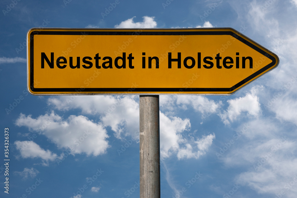 Fototapeta premium Wegweiser Neustadt in Holstein