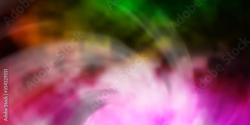 Light Pink, Green vector background with clouds. Gradient illustration with colorful sky, clouds. Template for landing pages.