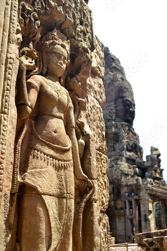 Structure history angkor wat temple south east asia in cambodia photo