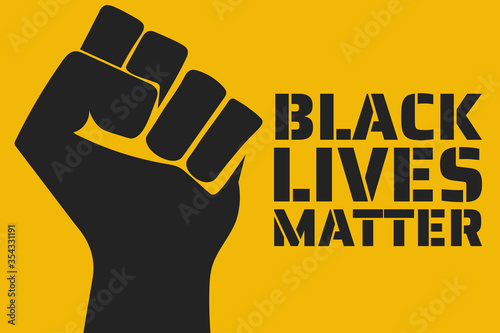 Black Lives Matter concept. Template for background, banner, poster with text inscription. Vector EPS10 illustration.