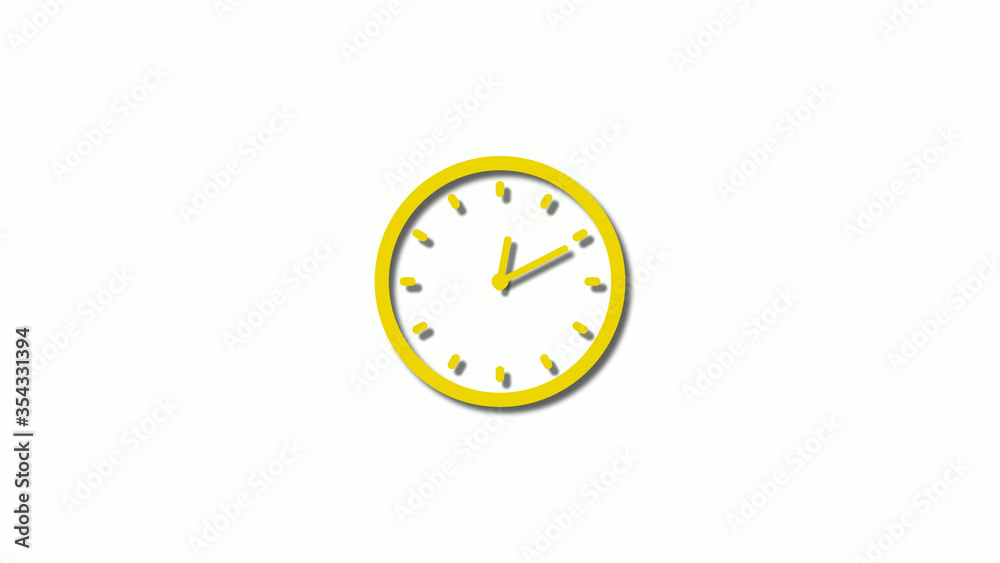 3d yellow color clock icon,watch icons,counting down clock icon