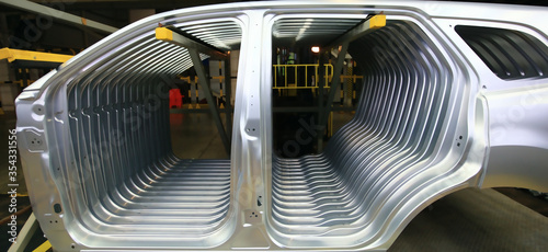 Photography Sheet metal side panel of vehicle production, stamping parts for automotive manu