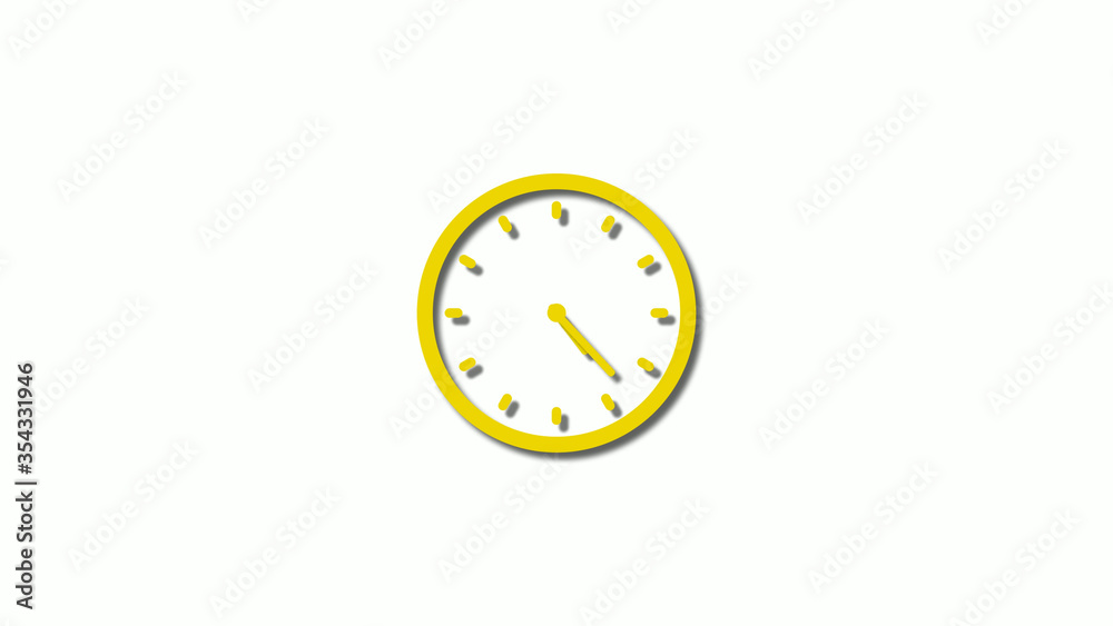 3d yellow color clock icon,watch icons,counting down clock icon