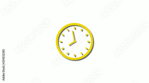 3d yellow color clock icon,watch icons,counting down clock icon