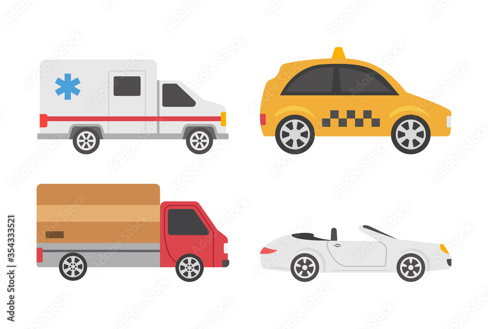 Transporters flat icons