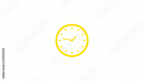 New yellow color clock icon on white background,Clock icons