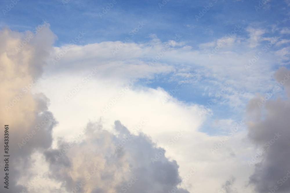 White and black clouds on the sky, Clouds after the rain.For background.

