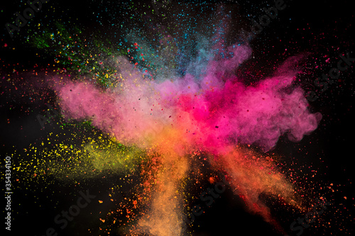 Launched colorful powder on...